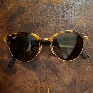 Ray ban gold round metal tortoise frame subglasses